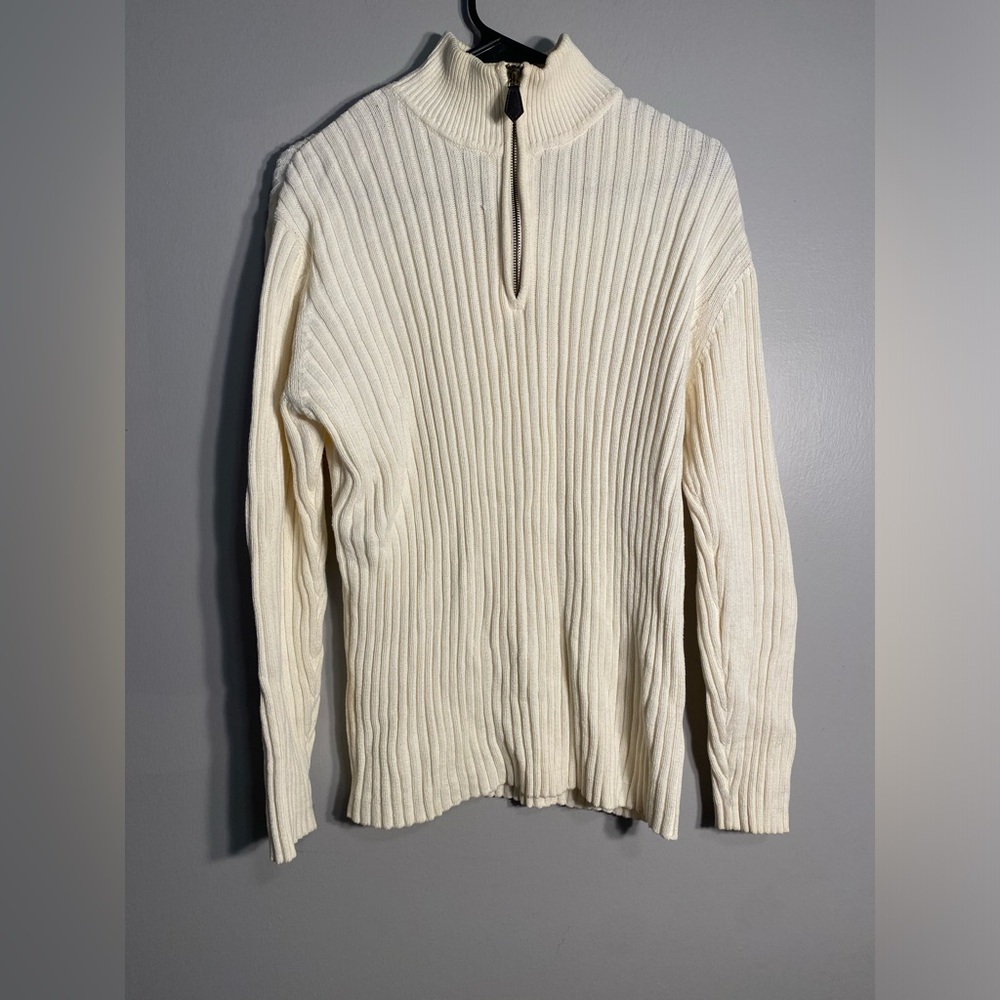 Item 118 Covington Cream Ribbed Half-Zip Sweater